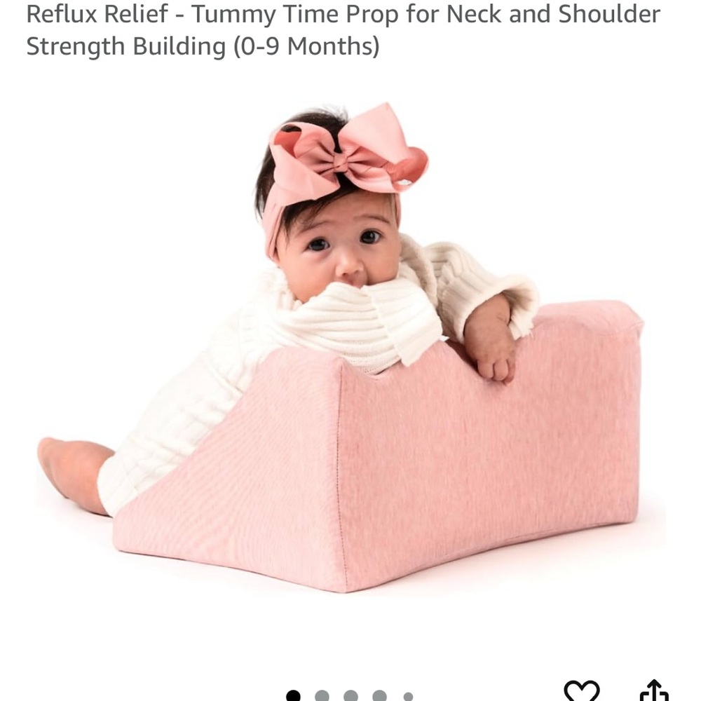 Pink Burplee Reflux and Tummy Time pillow